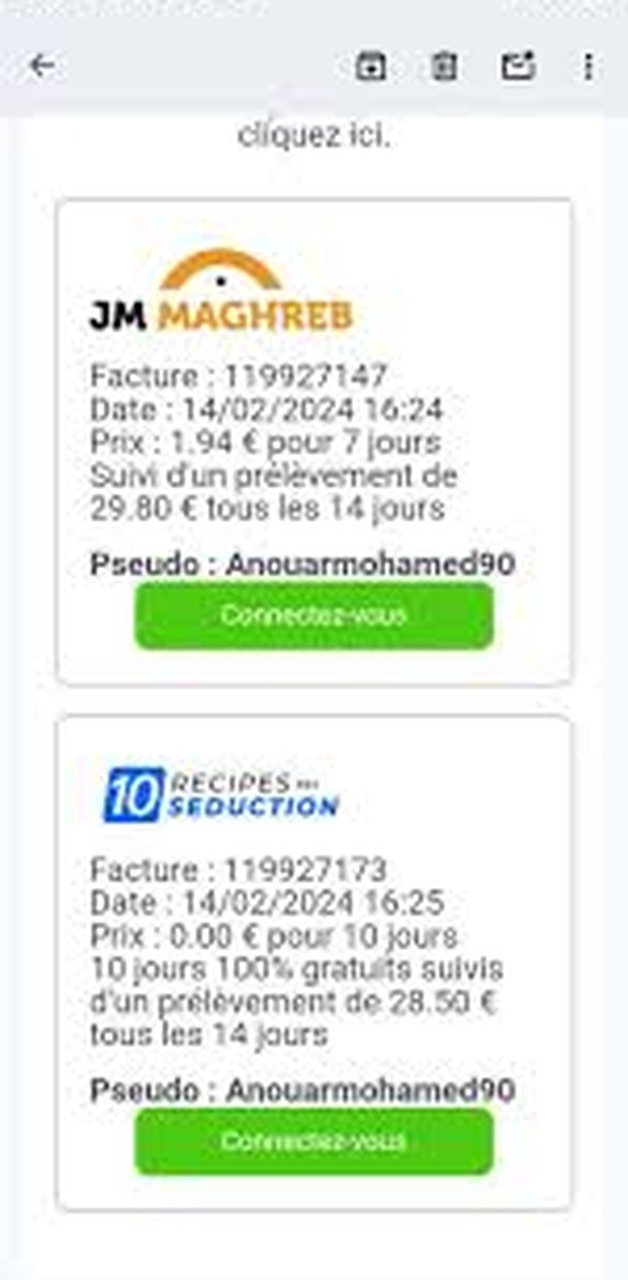 Tarifs Infidèles